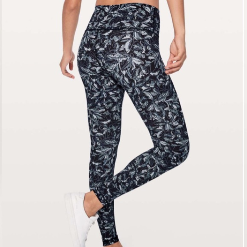 lululemon athletica Black and Gray Patterned Leggings